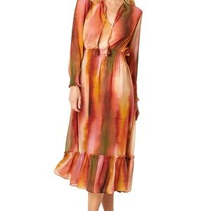 MISA Los Angeles Poppy Midi Dress in Jaipur Ombre